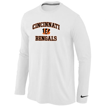 زحليقة للاطفال Nike Cincinnati Bengals Heart & Soul Long Sleeve T-Shirt White زحليقة للاطفال
