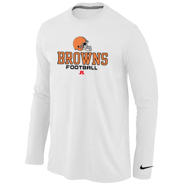 Men's Cleveland Browns Nike White Coaches Long Sleeve Performance T-Shirt