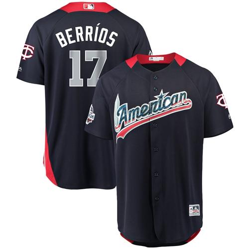 Twins #17 Jose Berrios Navy Blue 2018 All-Star American League Stitched Baseball Jersey