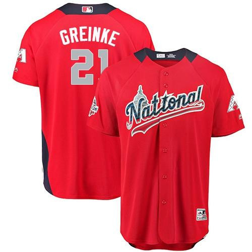 Diamondbacks #21 Zack Greinke Red 2018 All-Star National League Stitched Baseball Jersey