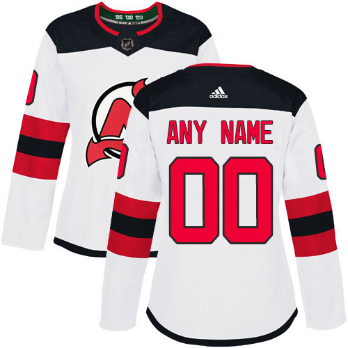 Women's Adidas New Jersey Devils NHL Authentic White Customized Jersey