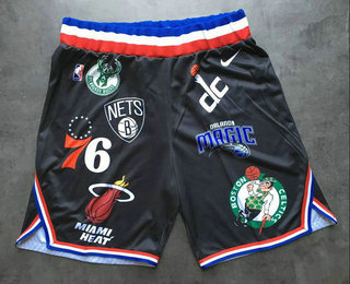 Supreme X Nike X NBA Logos Stitched Basketball Black Shorts