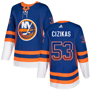 Men's New York Islanders #53 Casey Cizikas Royal Drift Fashion Adidas Jersey
