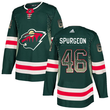 Men's Minnesota Wild #46 Jared Spurgeon Green Drift Fashion Adidas Jersey