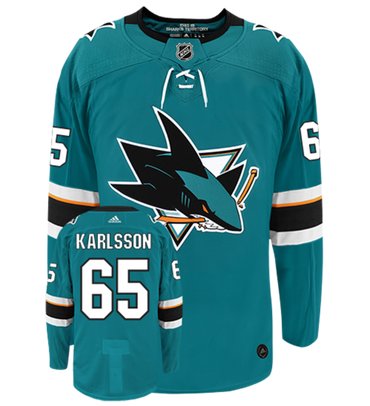 Adidas San Jose Sharks #65 Erik karlsson Teal Home Authentic Stitched NHL Jersey