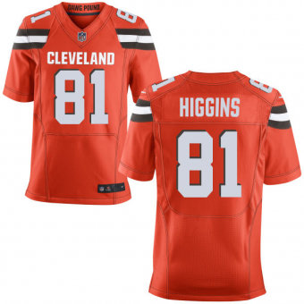 Nike Cleveland Browns #81 Rashard Higgins Orange Stitched NFL Elite Jersey