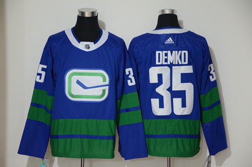 Men's Vancouver Canucks #35 Thatcher Demko Blue Alternate Authentic Stitched Hockey Jersey