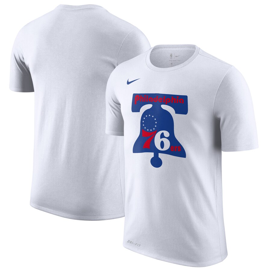 Philadelphia 76ers Nike Hardwood Classics Performance Logo T-Shirt White