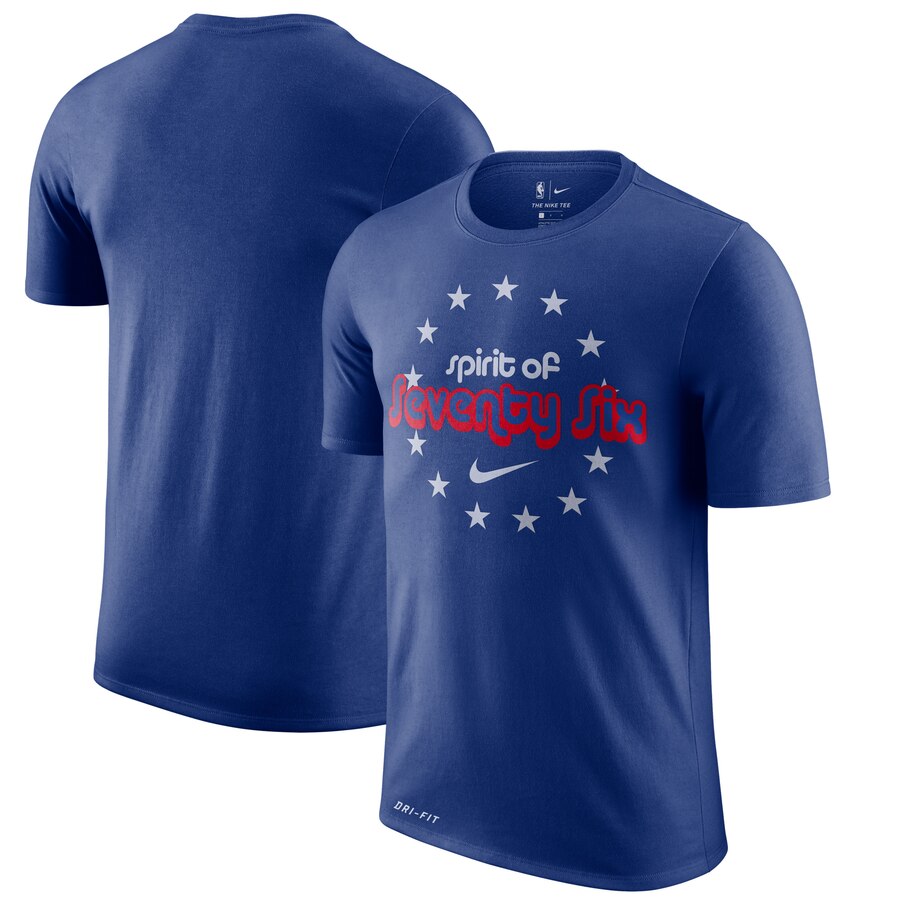 Philadelphia 76ers Nike Hardwood Classics Hometown Vintage T-Shirt Royal