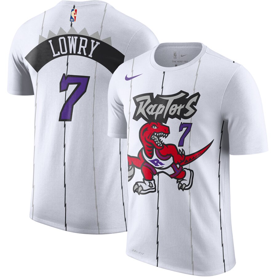 Toronto Raptors #7 Kyle Lowry Nike Hardwood Classic Name & Number T-Shirt White