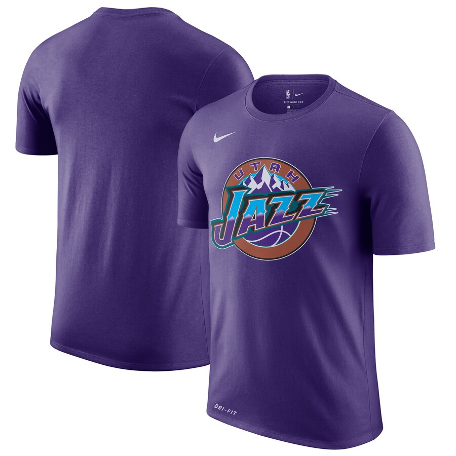 Utah Jazz Nike Hardwood Classics Performance Logo T-Shirt Purple