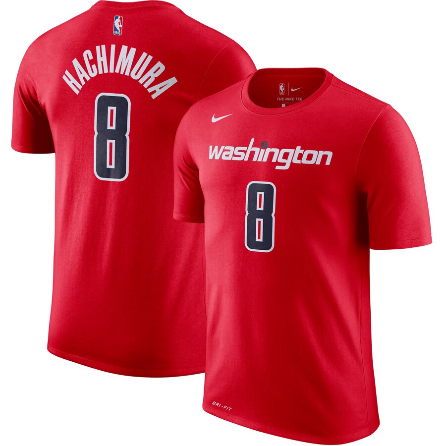 Washington Wizards #8 Rui Hachimura Nike Icon Name & Number Performance T-Shirt Red