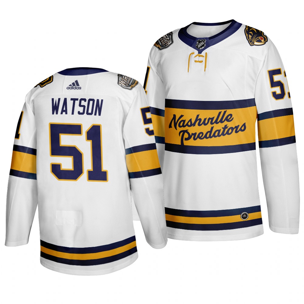 Men's Nashville Predators 51 Austin Watson White 2020 Winter Classic Adidas Jersey