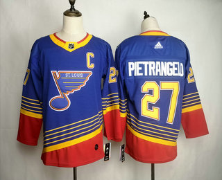 Men's St. Louis Blues #27 Alex Pietrangelo Blue Adidas Stitched NHL Throwback Jersey