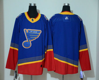 Men's St. Louis Blues Blank Blue Adidas Stitched NHL Throwback Jersey
