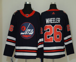 Men's Winnipeg Jets #26 Blake Wheeler Navy Blue 2019 Heritage Classic Adidas Stitched NHL Jersey
