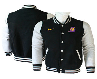 Men's Los Angeles Lakers Black Stitched NBA Jacket