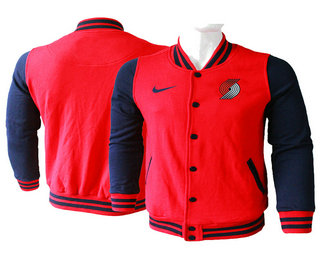 Men's Portland Trail Blazers Red Stitched NBA Jacket