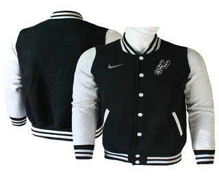 Men's San Antonio Spurs Black Stitched NBA Jacket