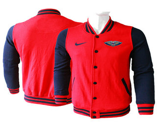 Men's New Orleans Pelicans Red Stitched NBA Jacket