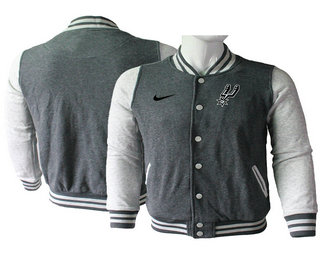 Men's San Antonio Spurs Gray Stitched NBA Jacket