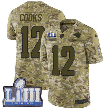 Men's Los Angeles Rams #12 Brandin Cooks Camo Nike NFL 2018 Salute to Service Super Bowl LIII Bound Limited Jersey