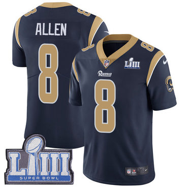 Men's Los Angeles Rams #8 Brandon Allen Navy Blue Nike NFL Home Vapor Untouchable Super Bowl LIII Bound Limited Jersey 