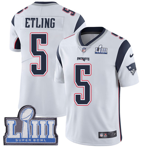الوان زيتية Youth New England Patriots #5 Danny Etling White Nike NFL Road ... الوان زيتية