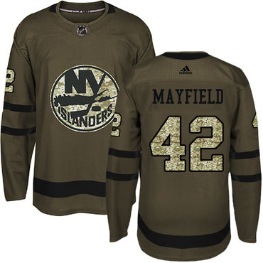 Men's New York Islanders #42 Scott Mayfield Adidas Green Authentic Salute To Service NHL Jersey