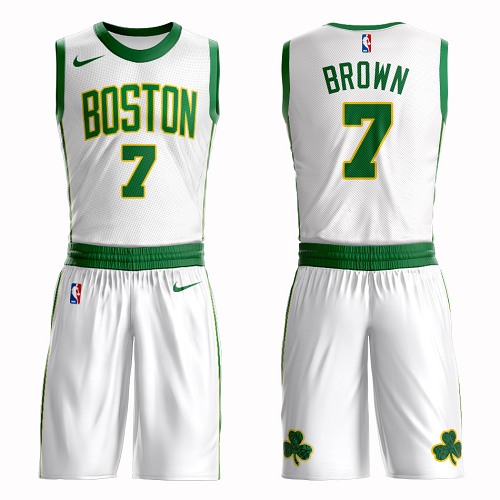 Boston Celtics #7 Jaylen Brown White Nike NBA Men's City Authentic Edition Suit Jersey