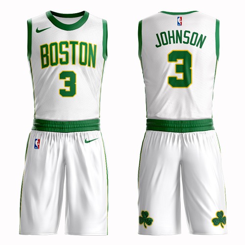 Boston Celtics #3 Dennis Johnson White Nike NBA Men's City Authentic Edition Suit Jersey