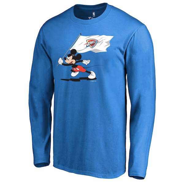 Men's Oklahoma City Thunder Fanatics Branded Blue Disney Fly Your Flag Long Sleeve T-Shirt