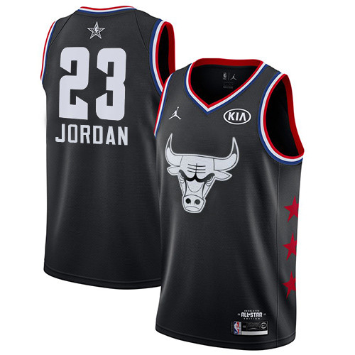 Bulls #23 Michael Jordan Black Basketball Jordan Swingman 2019 All-Star Game Jersey