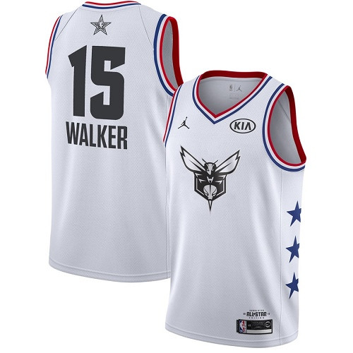 Hornets #15 Kemba Walker White Basketball Jordan Swingman 2019 All-Star Game Jersey