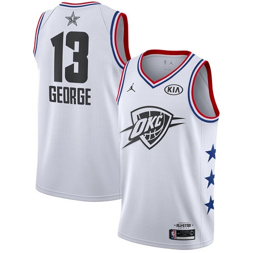 Thunder #13 Paul George White Basketball Jordan Swingman 2019 All-Star Game Jersey