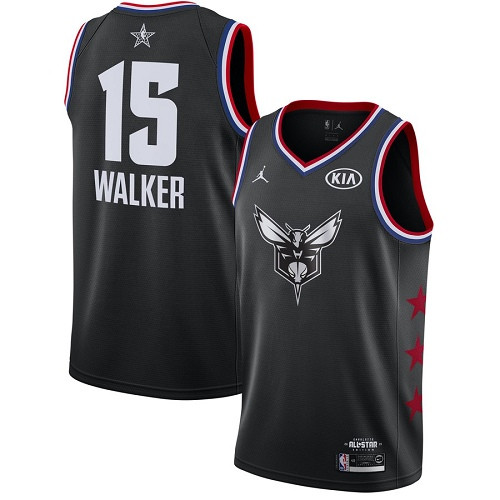 Hornets #15 Kemba Walker Black Basketball Jordan Swingman 2019 All-Star Game Jersey