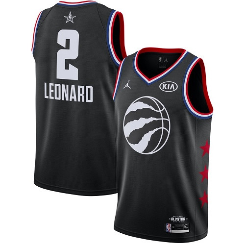 Raptors #2 Kawhi Leonard Black Basketball Jordan Swingman 2019 All-Star Game Jersey