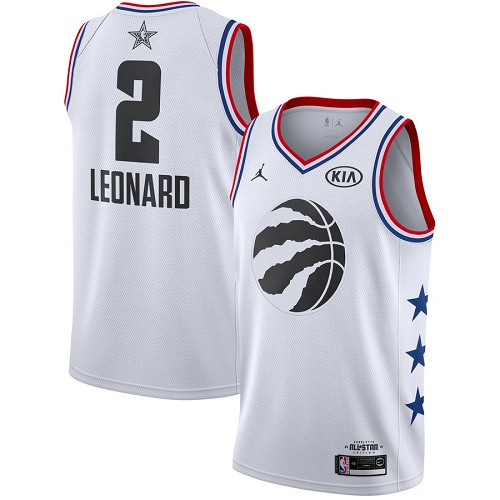 Raptors #2 Kawhi Leonard White Basketball Jordan Swingman 2019 All-Star Game Jersey