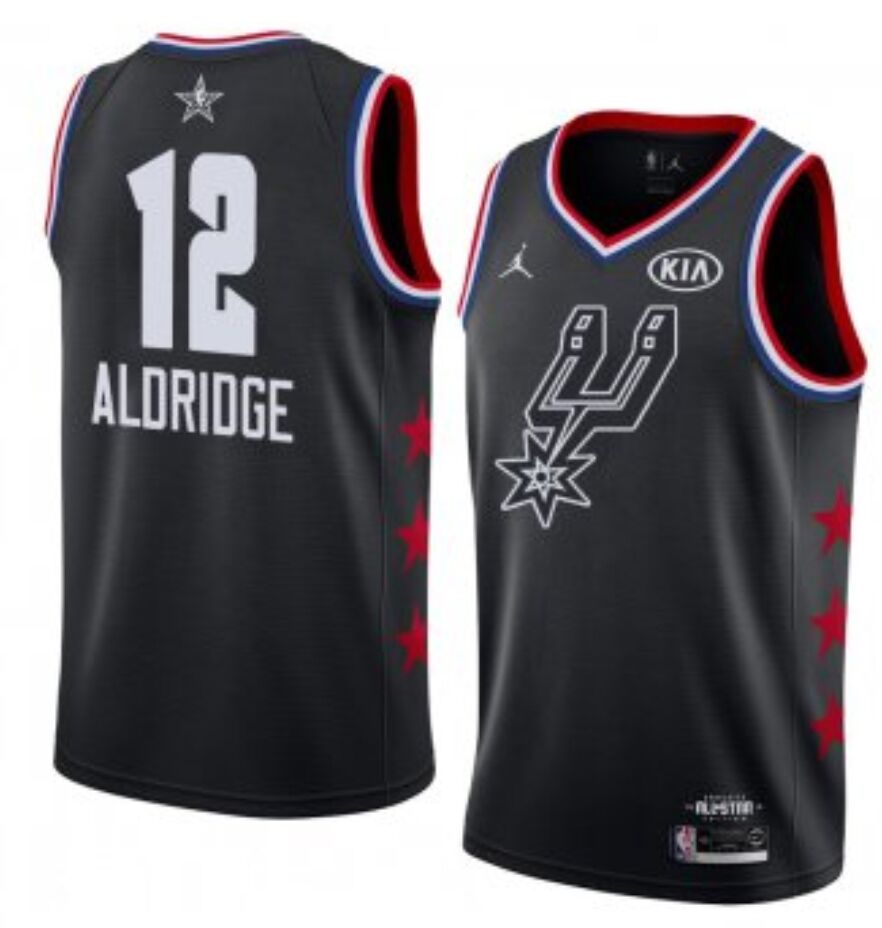 San Antonio Spurs #12 LaMarcus Aldridge Black Basketball Jordan Swingman 2019 All-Star Game Jersey