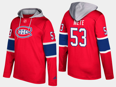 شكل الرأس من الخلف Adidas Montreal Canadiens 53 Victor Mete Name And Number Red Hoodie شكل الرأس من الخلف