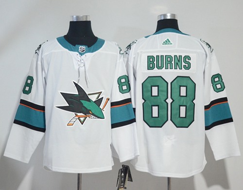 Adidas San Jose Sharks #88 Brent Burns White Road Authentic Stitched NHL Jersey