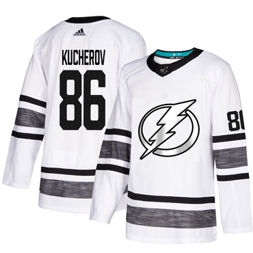 Lightning #86 Nikita Kucherov White Authentic 2019 All-Star Stitched Hockey Jersey