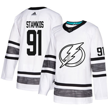 Lightning #91 Steven Stamkos White Authentic 2019 All-Star Stitched Hockey Jersey