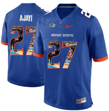 Boise State Broncos 27 Jay Ajayi Blue With Portrait Print College Football Jersey