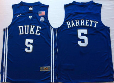 Duke Blue Devils 5 RJ Barrett Blue Elite Nike College Basketball Jersey