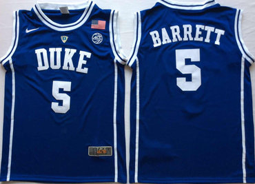 Duke Blue Devils 5 RJ Barrett Blue Nike College Basketball Jersey