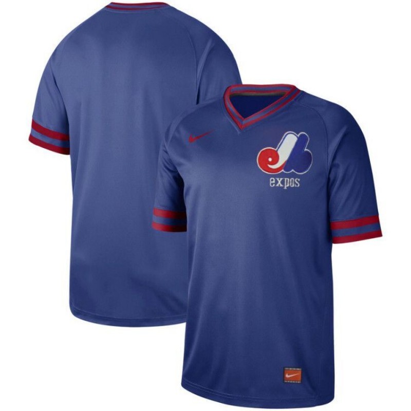 Men's Montreal Expos Blank Blue Throwback Jersey