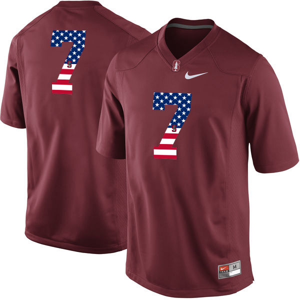Stanford Cardinal No.7 Red USA Flag College Football Limited Jersey