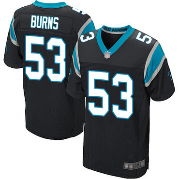 Panthers #53 Brian Burns Black Team Color Men's Stitched Football Elite Jersey