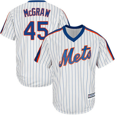 Mets #45 Tug McGraw White(Blue Strip) Alternate Cool Base Stitched Youth Baseball Jersey